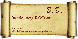 Daróczy Dénes névjegykártya