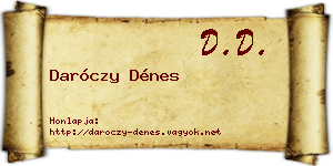 Daróczy Dénes névjegykártya