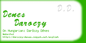 denes daroczy business card