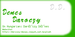 denes daroczy business card